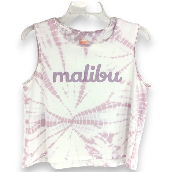 Colsie Tops - COLSIE-Crop Top Tank-Women's-MEDIUM-Purple-White-Casual-Summer-Cool-Comfort